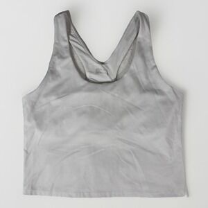 Jockey Womens Racerback Tank Top Large White Yoga‎ Workout Stretch Built In Bra